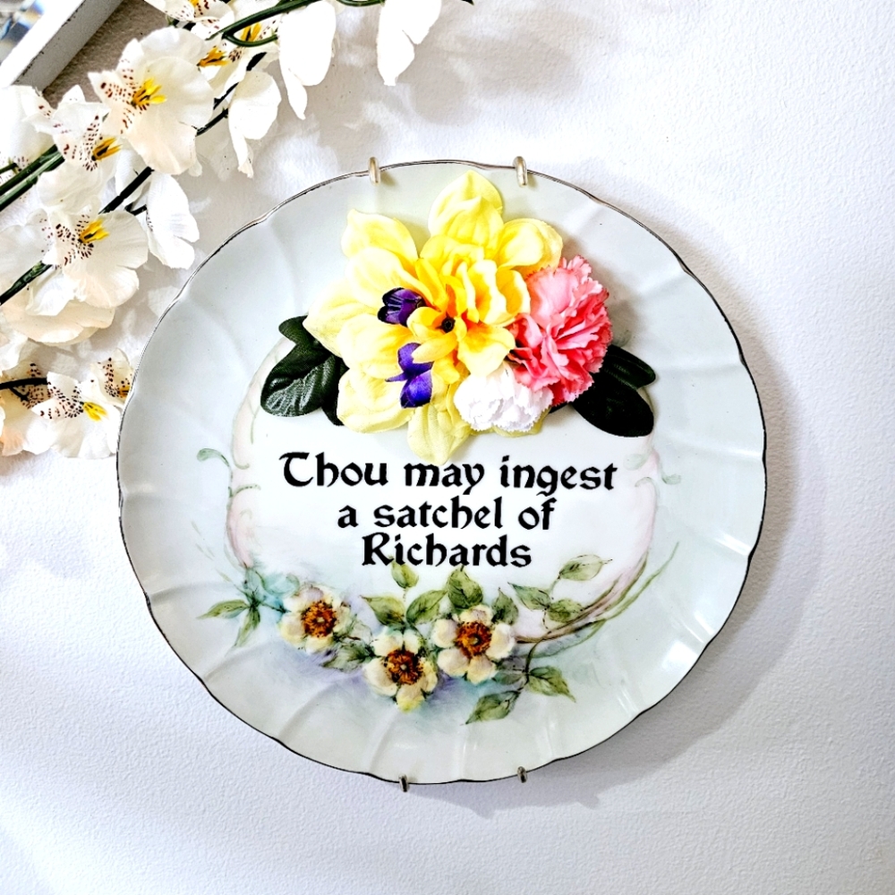 9in Pretty Sassy Swear Bad Word Vintage Plates